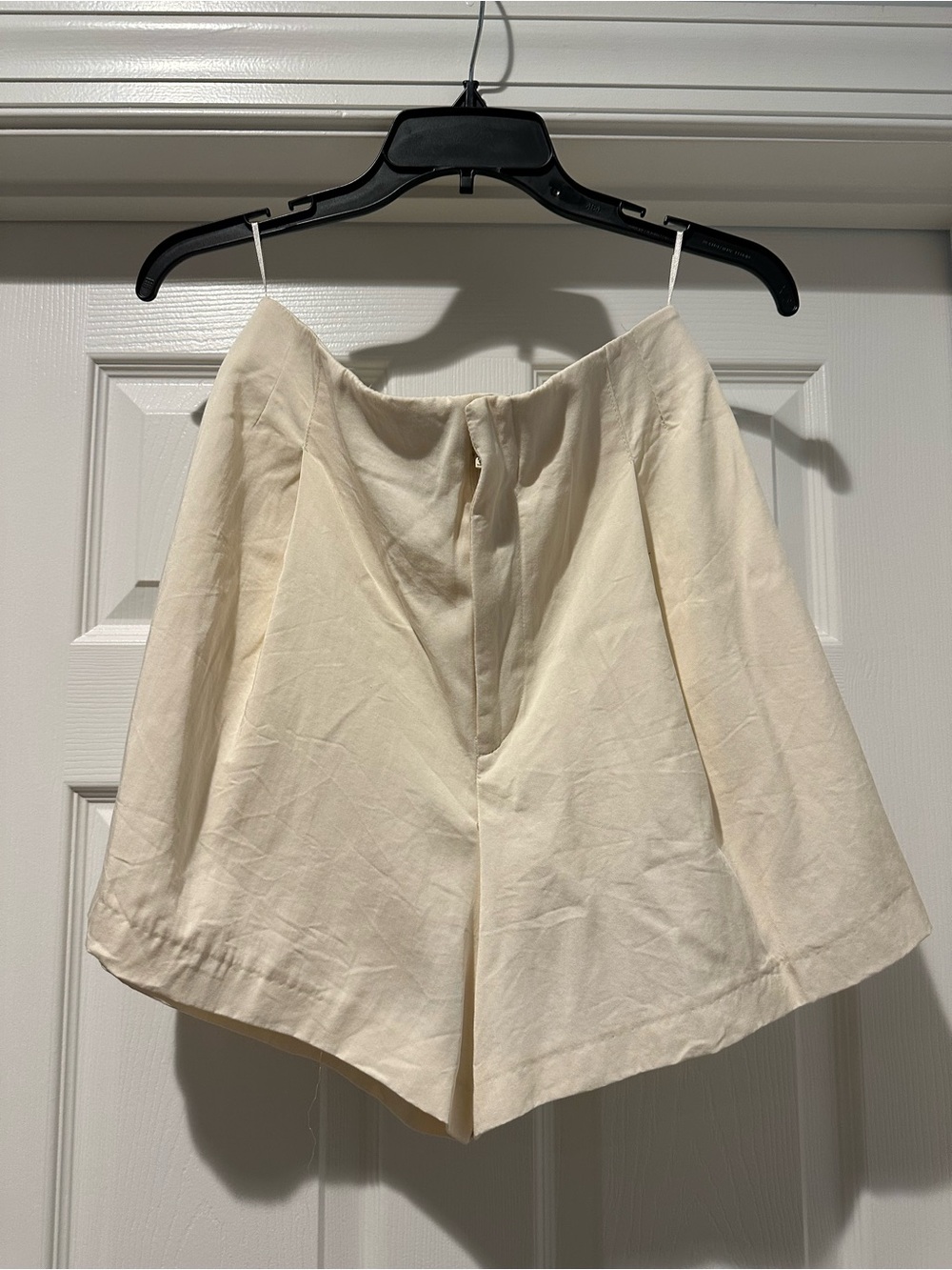 Zara Cream High-Waist Tailored Shorts